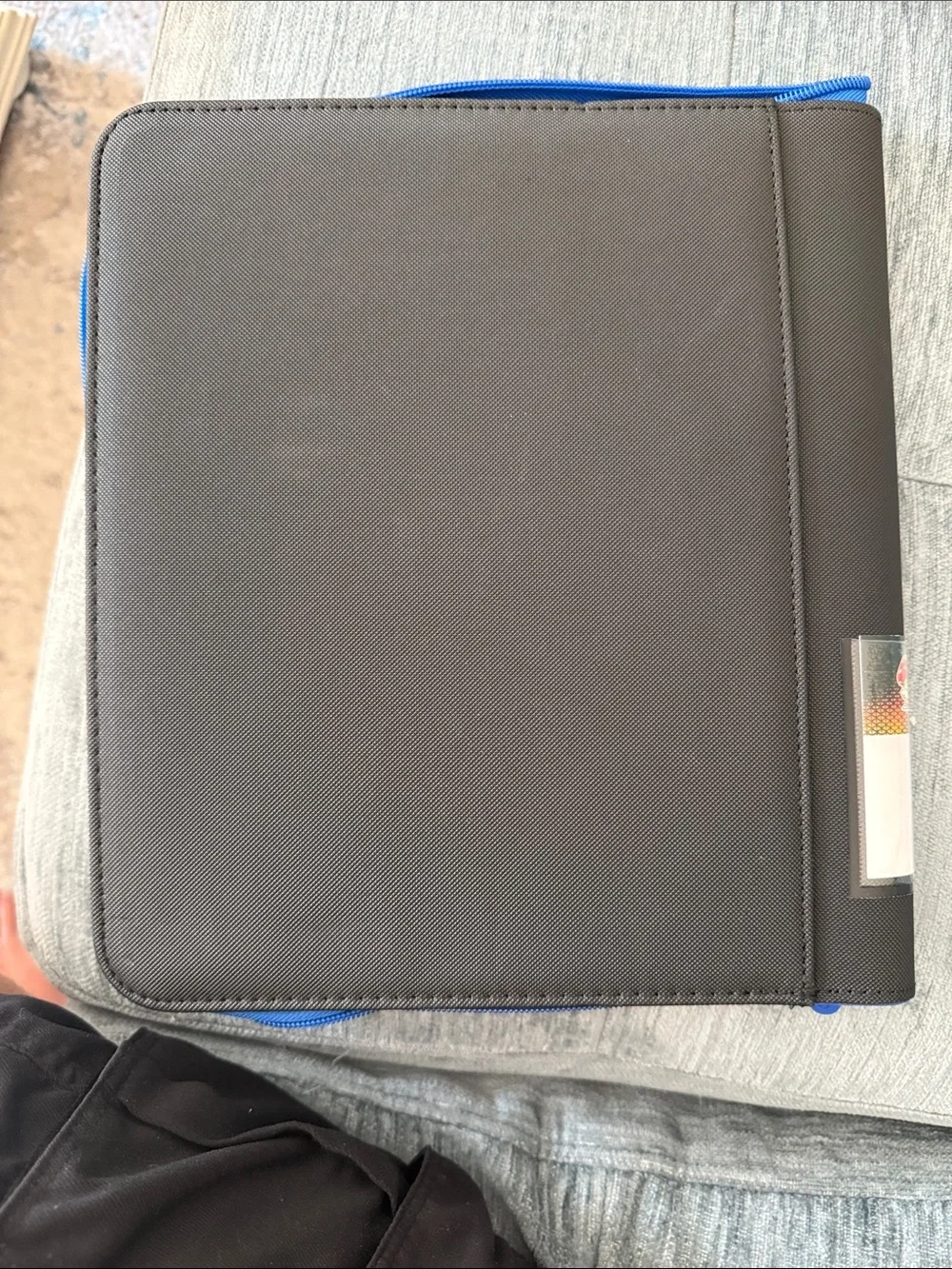 Black Tablet Folio Case with Blue Accent